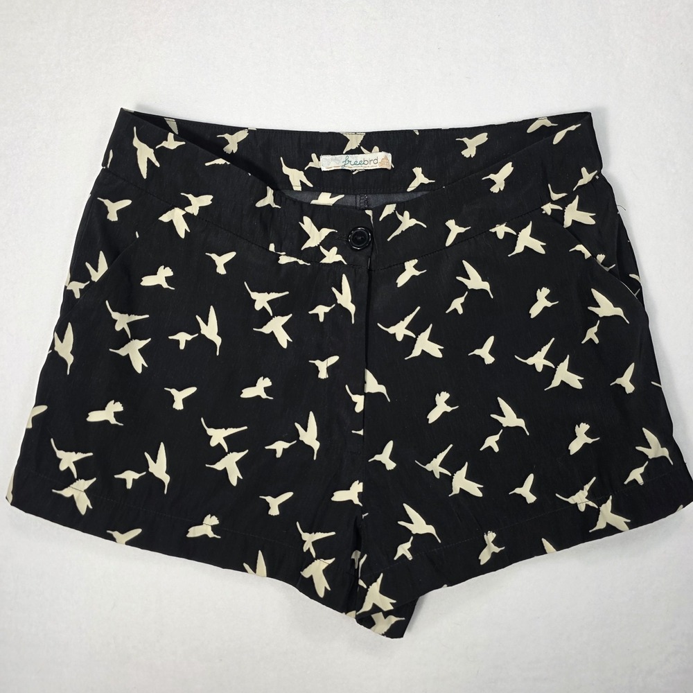 Women's Free Bird Hummingbird Summer Shorts in Black Size Small Lightweight